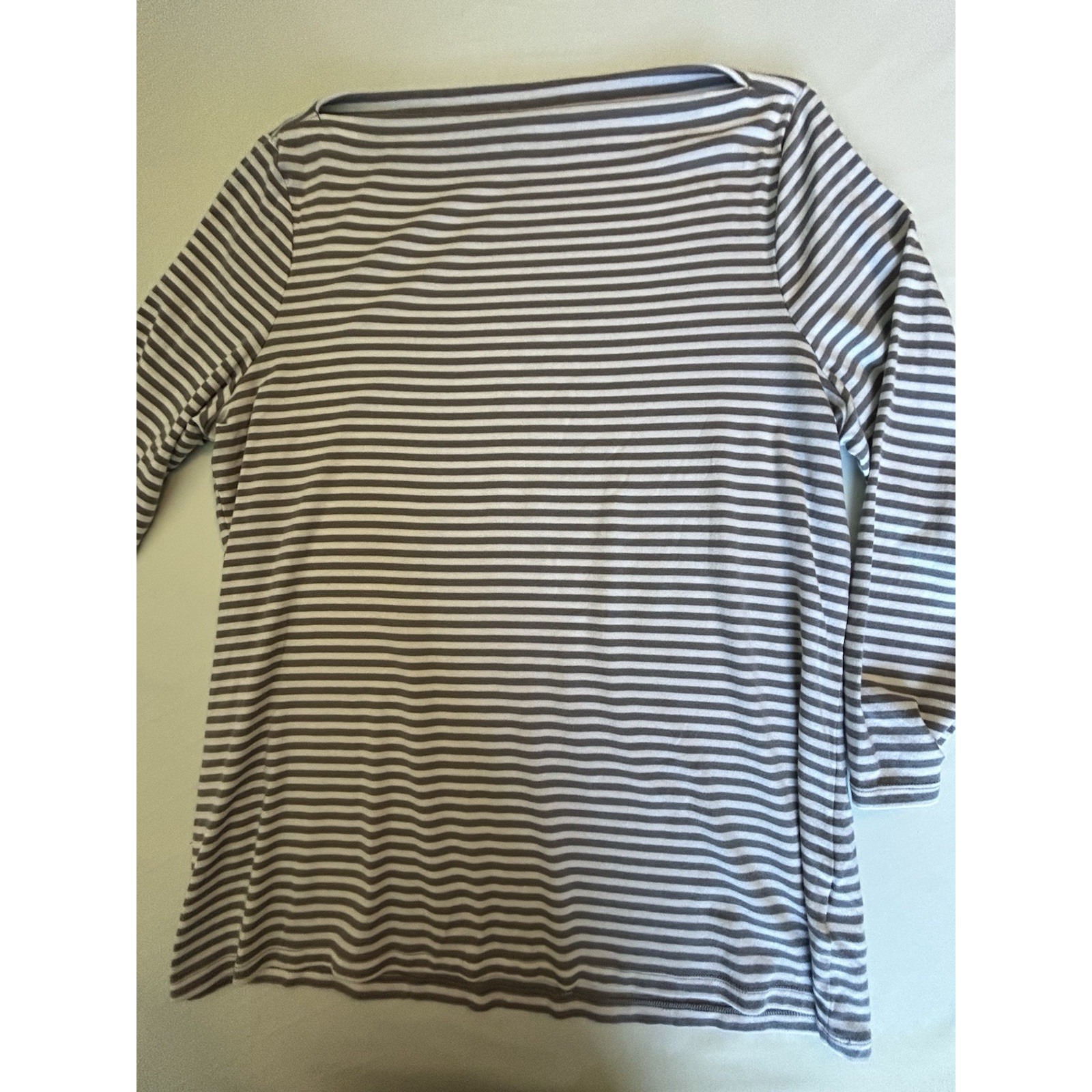 Old Navy Strip Long Sleeve Pullover Casual Tshirt Boat Collar Preppy Nautical 2x